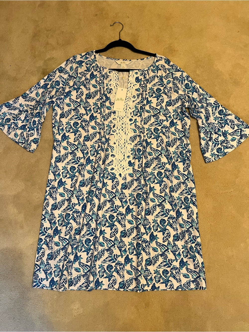 Lilly Pulitzer Resort White Krysta Dress 3/4 sleeves XL NWT. $178